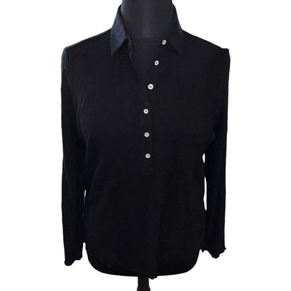 NWT NIC+ZOE Lace Button Down Shirt - Black XXL - Picture 4 of 11